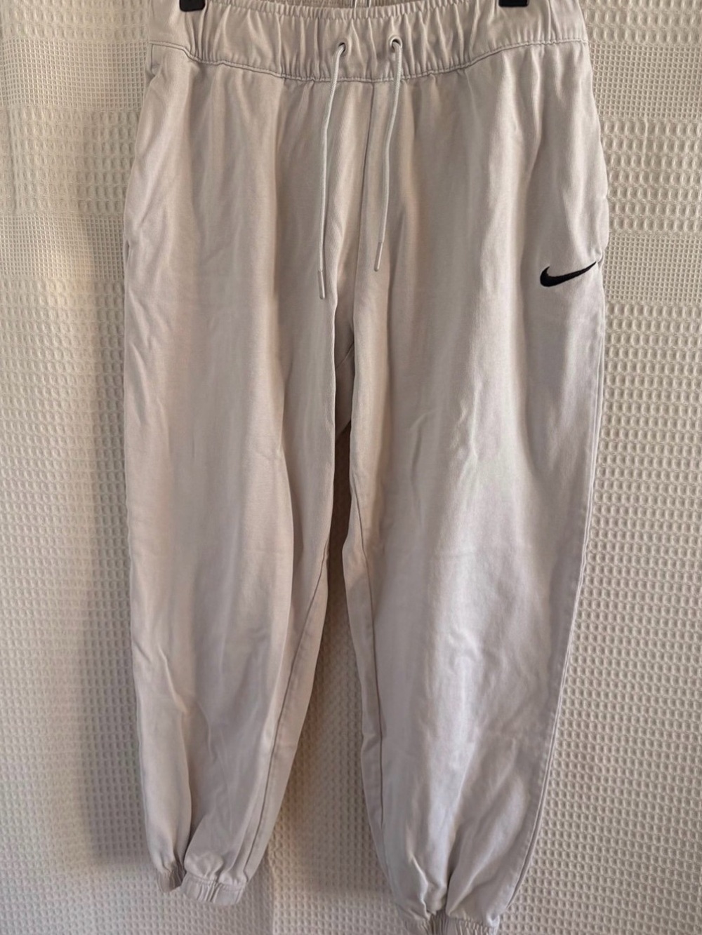 Nike Light Gray Jogger Sweatpants with Black Swoosh